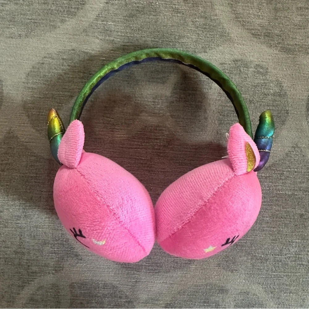 Girls pink unicorn earmuffs